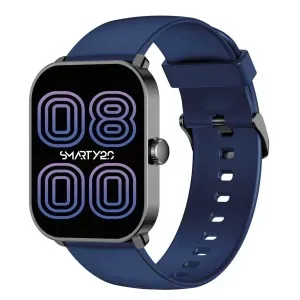 Ρολόι Smartwatch Smarty 2.0 SW070C από ανοξείδωτο ατσάλι με μπλε καουτσούκ λουράκι.