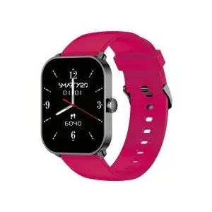 Ρολόι Smartwatch Smarty 2.0 SW070D από ανοξείδωτο ατσάλι με ροζ καουτσούκ λουράκι.