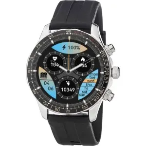 Ανδρικό ρολόι 3GUYS 3GW6803 Smartwatch με μαύρο καουτσούκ λουράκι.