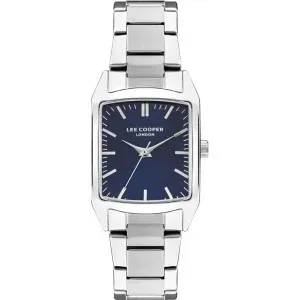 Γυναικείο ρολόι LEE COOPER LC07924.390 με μπλε καντράν και ασημί μπρασελέ.