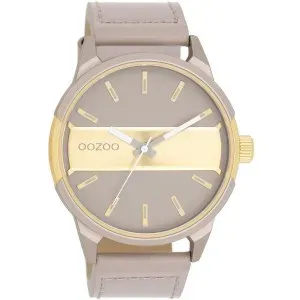 Ρολόι OOZOO C11317 Timepieces με μπεζ καντράν και μπεζ δερμάτινο λουράκι.