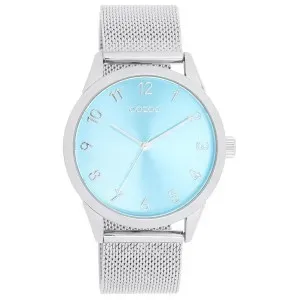 Γυναικείο ρολόι OOZOO C11321 Timepieces με γαλάζιο καντράν και ασημί μπρασελέ.