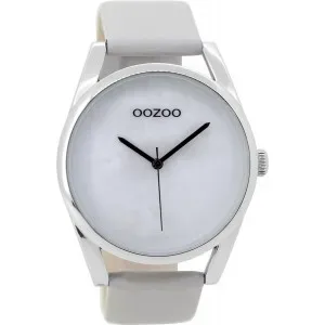 Ρολόι OOZOO C9175 Timepieces Ασημί με Γκρί Δερμάτινο Λουράκι