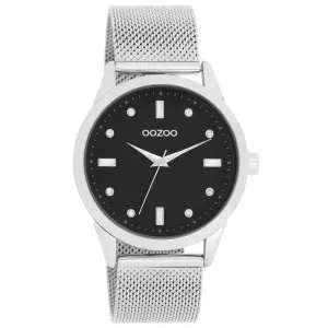 Γυνακείο ρολόι OOZOO C11356 Timepieces με μαύρο καντράν και ασημί μπρασελέ.