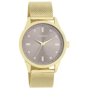 Γυνακείο ρολόι OOZOO C11357 Timepieces με μπεζ καντράν και χρυσό μπρασελέ.