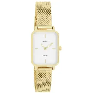 Γυνακείο ρολόι OOZOO C20352 Vintage με λευκό καντράν και χρυσό μπρασελέ.