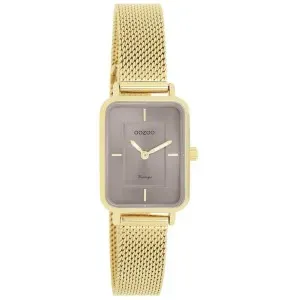 Γυνακείο ρολόι OOZOO C20353 Vintage με μπεζ καντράν και χρυσό μπρασελέ.