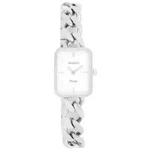 Γυνακείο ρολόι OOZOO C20360 Vintage με λευκό καντράν και ασημί μπρασελέ.