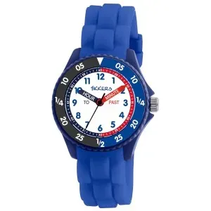Παιδικό ρολόι Tikkers ATK1088 με λευκό καντράν και μπλε καουτσούκ λουράκι.