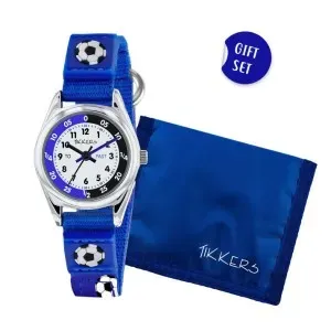 Παιδικό ρολόι Tikkers ATK1090 με λευκό καντράν και μπλε υφασμάτινο λουράκι.