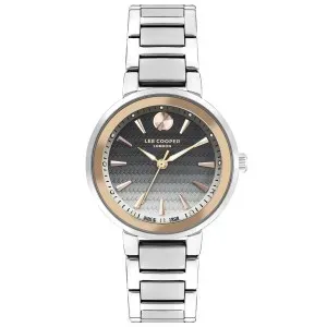 Γυναικείο ρολόι LEE COOPER LC07972.530 με γκρι καντράν και ασημί μπρασελέ.