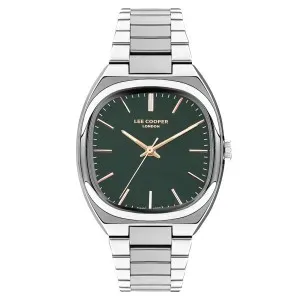 Γυναικείο ρολόι LEE COOPER LC07939.370 με πράσινο καντράν και ασημί μπρασελέ.