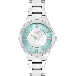 Γυναικείο ρολόι LEE COOPER LC07922.320 με γαλάζιο φίλντισι καντράν και ασημί μπρασελέ.