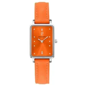 Γυναικείο ρολόι PIERRE LANNIER 049D655 Ariane από ανοξείδωτο ατσάλι με πορτοκαλί καντράν και πορτοκαλί δερμάτινο λουράκι.