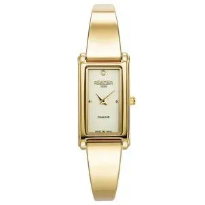 Γυναικείο ρολόι ROAMER 866845-48-35-20 Elegance Diamonds από ανοξείδωτο ατσάλι με χρυσό καντράν και χρυσό μπρασελέ.
