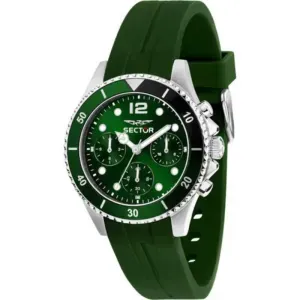 Ανδρικό ρολόι SECTOR R3251161051 230 από ανοξείδωτο ατσάλι με πράσινο καντράν και πράσινο καουτσούκ λουράκι.