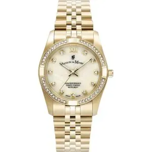 Γυναικείο ρολόι JACQUES DU MANOIR JWL02003 Inspiration Prestige από ανοξείδωτο ατσάλι με χρυσό φίλντισι καντράν και μπρασελέ.