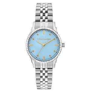 Γυναικείο ρολόι Trussardi R2453144511 T-Bent με γαλάζιο καντράν και μπρασελέ.