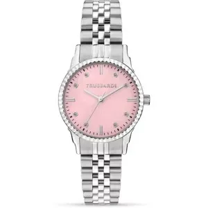 Γυναικείο ρολόι Trussardi R2453144510 T-Bent με ροζ καντράν και μπρασελέ.