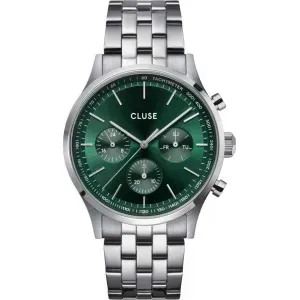 Ανδρικό ρολόι CLUSE CW21002 Antheor από ανοξείδωτο ατσάλι με πράσινο καντράν και μπρασελέ.