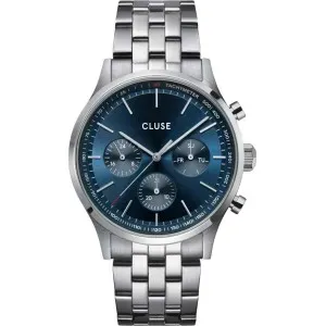 Ανδρικό ρολόι CLUSE CW21003 Antheor από ανοξείδωτο ατσάλι με μπλε καντράν και μπρασελέ.