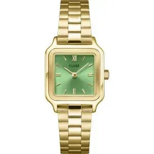 Γυναικείο ρολόι CLUSE CW11809 Gracieuse από ανοξείδωτο ατσάλι με πράσινο μπρασελέ και χρυσό καντράν.