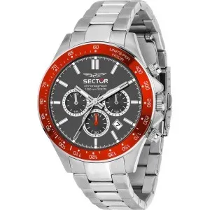 Ανδρικό ρολόι SECTOR R3273661036 230 Chronograph από ανοξείδωτο ατσάλι με μαύρο καντράν και μπρασελέ.