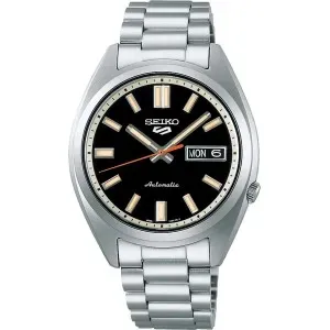 Ανδρικό ρολόι SEIKO 5 SRPK89K1J Sports SNXS Series Automatic από ανοξείδωτο ατσάλι με μαύρο καντράν και μπρασελέ.