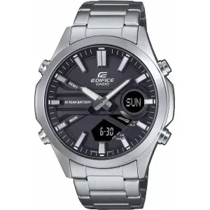 Ανδρικό ρολόι CASIO EFV-C120D-1AEF Edifice από ανοξείδωτο ατσα΄λι με μαύρο καντράν και μπρασελέ.