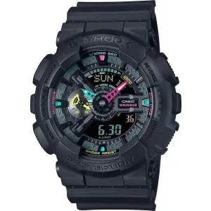 Ανδρικό ρολόι G-SHOCK GA-110MF-1AER Chronograph με μαύρο καουτσούκ λουράκι.