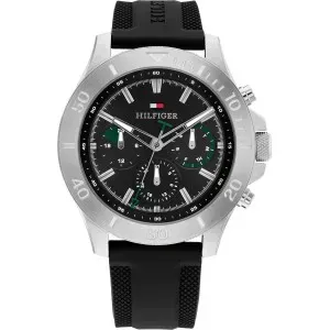 Ανδρικό Ρολόι TOMMY HILFIGER Sport 1792111 Με Μαύρο Καουτσούκ Λουράκι