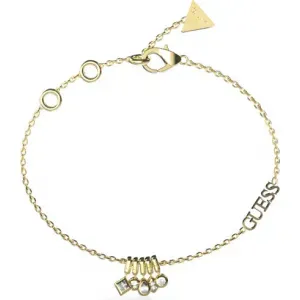 GUESS STEEL TINY DANCER JUBB04647JWYGL Βραχιόλι Χρυσό Με Τσάρμς Με Λογότυπο