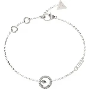 GUESS STEEL TINY DANCER JUBB04656JWRHL Βραχιόλι Ασημένιο Με Σχέδιο Με Πέτρες Και Λογότυπο