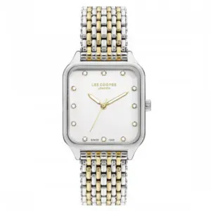 Γυναικείο ρολόι LEE COOPER LC07957.230 με ασημί καντράν και ασημί-χρυσό μπρασελέ.