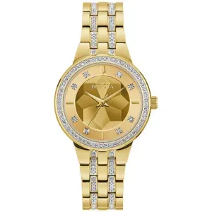 Γυναικείο ρολόι BULOVA 97L176 Crystal από ανοξείδωτο ατσάλι με χρυσό καντράν και χρυσό μπρασελέ.