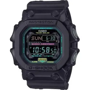 Ανδρικό ρολόι G-SHOCK GX-56MF-1ER Tough Solar Chronograph με ψηφιακό καντράν και μαύρο πλαστικό λουράκι.