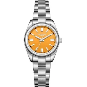 Γυναικείο ρολόι LEE COOPER LC07962.310 με πορτοκαλί καντράν και μπρασελέ.