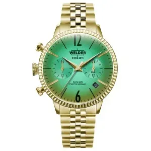 Ρολόι Welder WWRC654 από ανοξείδωτο ατσάλι με πράσινο καντράν και μπρασελέ.