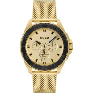 Ανδρικό Ρολόι Hugo Boss 1530288 από ανοξείδωτο ατσάλι με χρυσό καντράν και χρυσό μπρασελέ.