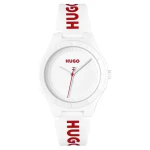 Γυναικείο ρολόι Ρολόι Hugo Boss 1540164 Lit For Her από ανοξείδωτο ατσάλι με λευκό καντράν και λευκό καουτσούκ λουράκι.