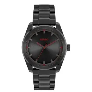 Ανδρικό Ρολόι Hugo Boss 1530353 από ανοξείδωτο ατσάλι με μαύρο καντράν και μπρασελέ.