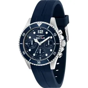 Ανδρικό ρολόι SECTOR 230 R3251161052 Chronograph από ανοξείδωτο ατσάλι με μπλε καντράν και μπλε καουτσούκ λουράκι.