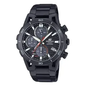 Ανδρικό ρολόι CASIO Edifice Solar EFS-S640DC-1AVUEF από ανοξείδωτο ατσάλι με ανθρακί καντράν και μπρασελέ.