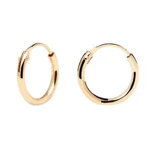 Γυναικεία σκουλαρίκια P D PAOLA AR01-130-U Essentials Mini Hoops από επιχρυσωμένο ασήμι.