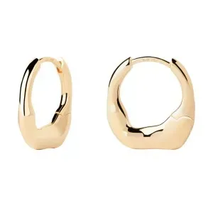 Γυναικεία σκουλαρίκια κρίκοι P D PAOLA AR01-C27-U Essentials Mini Magma hoops από επιχρυσωμένο ασήμι 925.