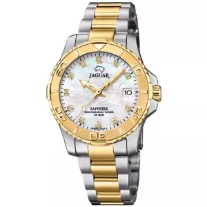 Γυναικείο ρολόι Jaguar J896/3 Couple Diver από ανοξείδωτο ατσάλι με φίλντισι καντράν και ασημί-χρυσό μπρασελέ.