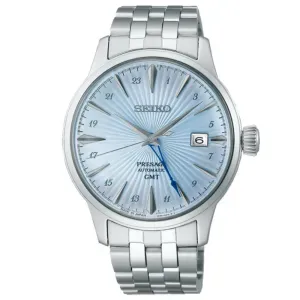 Ανδρικό ρολόι SEIKO SSK037J1 Presage Automatic από ανοξείδωτο ατσάλι με γαλάζιο καντράν και ασημί μπρασελέ.