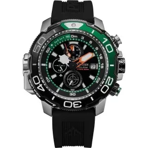 Ανδρικό Ρολόι CITIZEN BJ2168-01E Eco-Drive Divers Chronograph με μαύρο συνθετικό λουράκι.