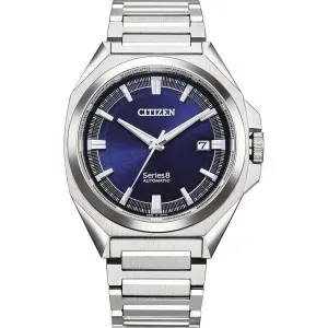 Ανδρικό Ρολόι CITIZEN Αυτόματο Series 8 NB6010-81L από ανοξείδωτο ατσάλι με μπλε καντράν και μπρασελέ.