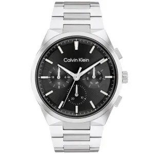 Ανδρικό ρολόι CALVIN KLEIN 25200459 Distinguish από ανοξείδωτο ατσάλι με μαύρο καντράν και ασημί μπρασελέ.